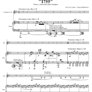 “1755” Tema y Variaciones para Trompeta y Piano