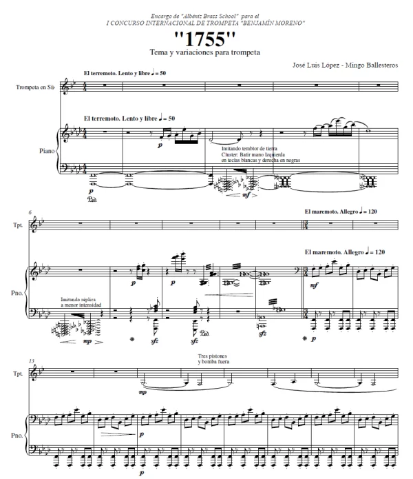 “1755” Tema y Variaciones para Trompeta y Piano